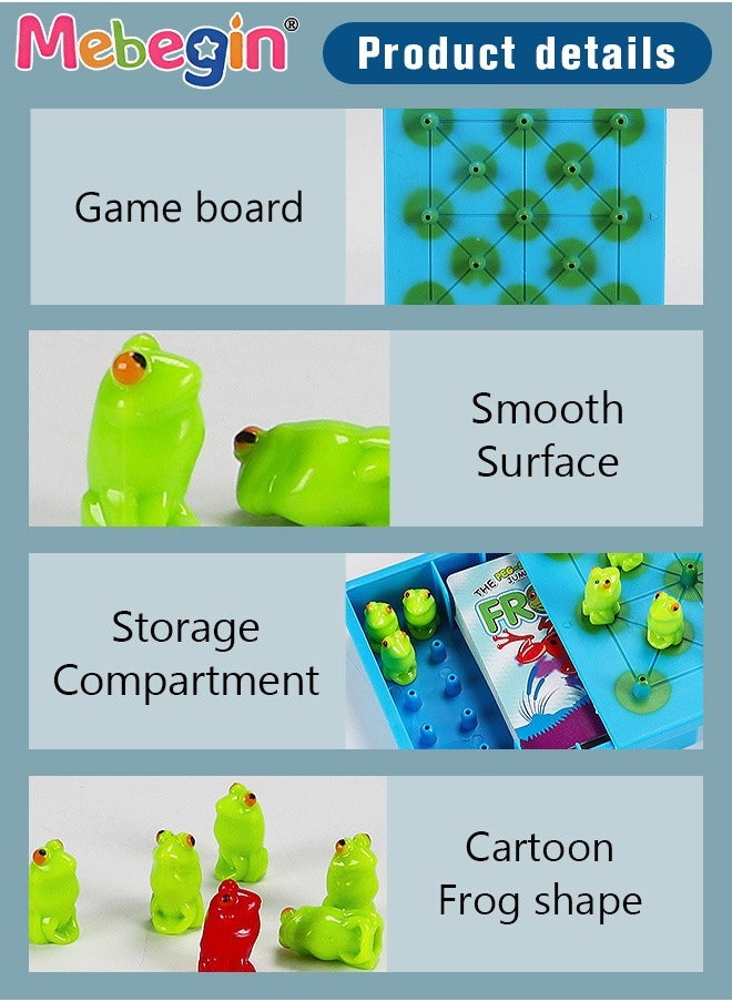 MEBEGIN Frog Chess Board Game, Puzzle Game for Two Players, Parent-child Interactive Toy Set with Storage Box, Fun Family Game, Fast Paced Action Game, Creative Board Game for Party Time and Family Activities, Fits on Table or Floor to Play, Ideal Gift for Kids Aged 3+  - Image 2