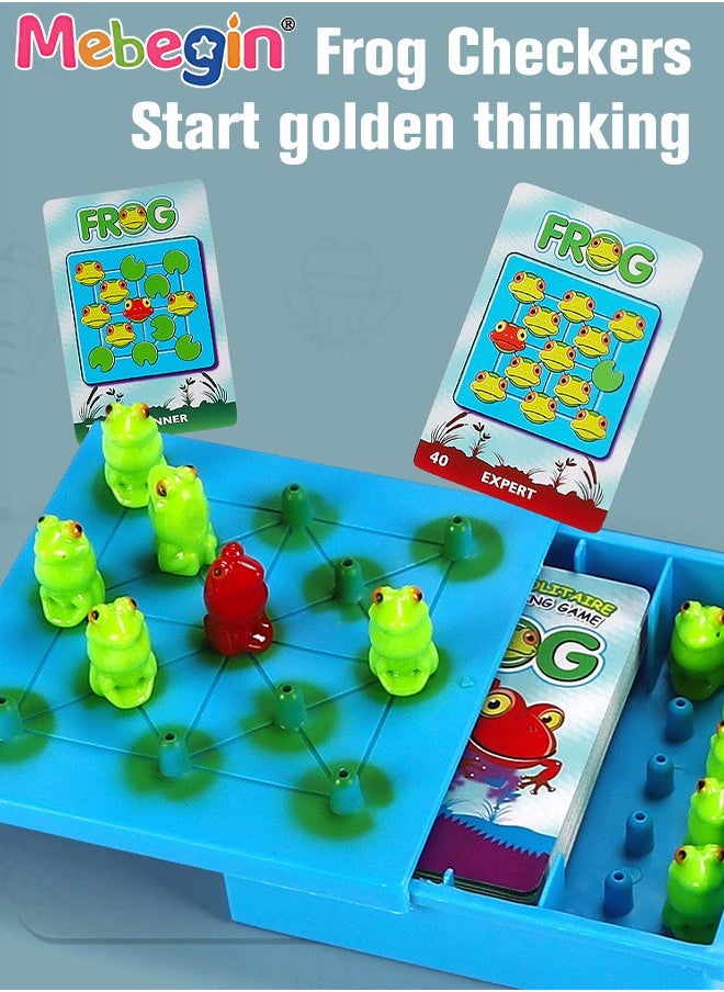 MEBEGIN - Frog Chess Board Game, Puzzle Game for Two Players, Parent-child Interactive Toy Set with Storage Box, Fun Family Game, Fast Paced Action Game, Creative Board Game for Party Time and Family Activities, Fits on Table or Floor to Play, Ideal Gift for Kids Aged 3+ - Image 1