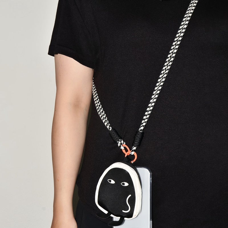 Set Of 2 Cream & Black Mobile Phone Lanyards With Coin Pouch And Long Strap Sturdy Creative Design Ideal Gift For Couples Or Girlfriends - Image 3