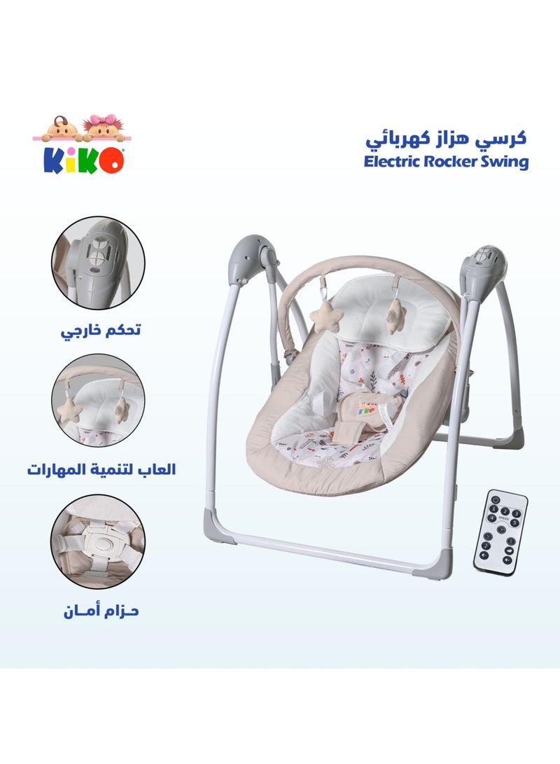 Kiko Kiko Electric Rocker Swing Multiple Functions-Beige - Image 2