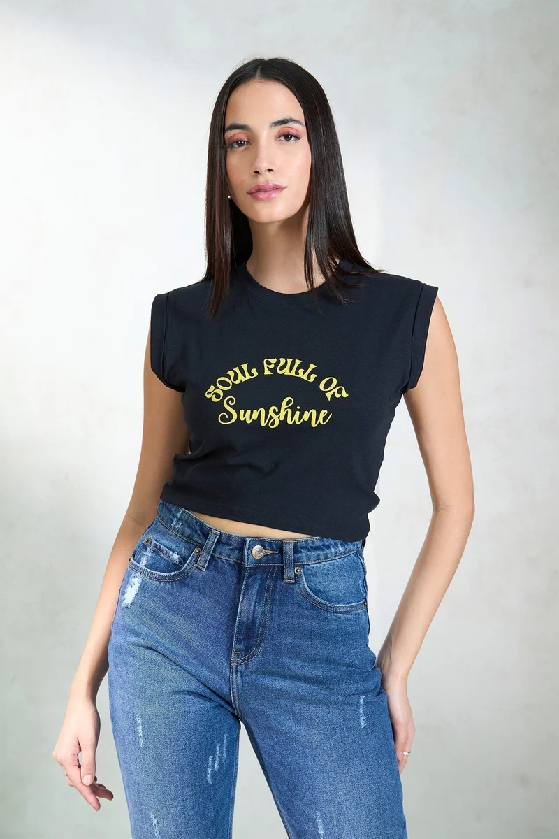 Virgio VIRGIO 100% Cotton Jersey Knit Black Tee