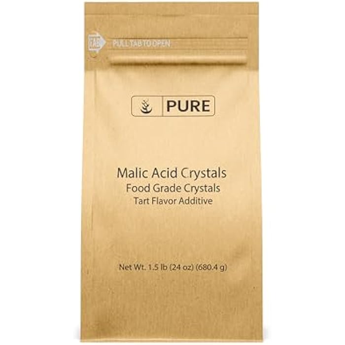 PURE ORIGINAL INGREDIENTS Malic Acid (1.5 lb) Food Grade Crystals, Tart Flavor - Image 1