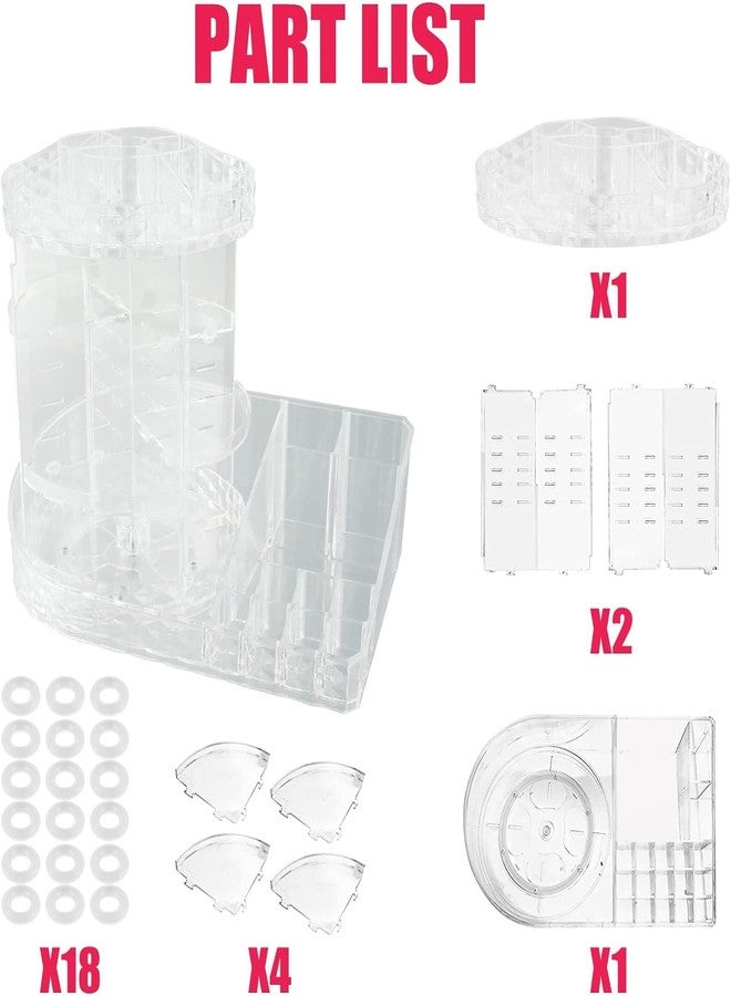 MUGATH Makeup Organiser, 360 Degree Rotating Cosmetic Display Stand, Adjustable Makeup Organiser, Transparent Cosmetic Storage Box, Large Capacity Crystal Clear case for Dresser, Bedroom, Bathroom - Image 5