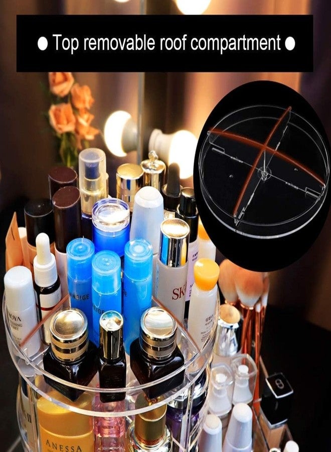 MUGATH Makeup Organiser, 360 Degree Rotating Cosmetic Display Stand, Adjustable Makeup Organiser, Transparent Cosmetic Storage Box, Large Capacity Crystal Clear case for Dresser, Bedroom, Bathroom - Image 3