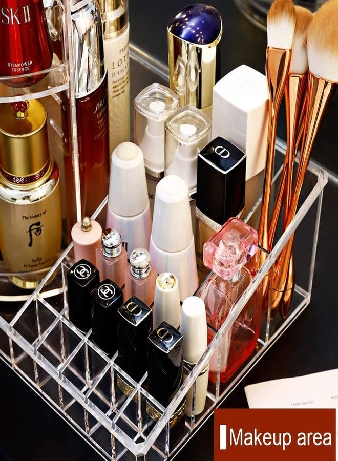 MUGATH Makeup Organiser, 360 Degree Rotating Cosmetic Display Stand, Adjustable Makeup Organiser, Transparent Cosmetic Storage Box, Large Capacity Crystal Clear case for Dresser, Bedroom, Bathroom - Image 4