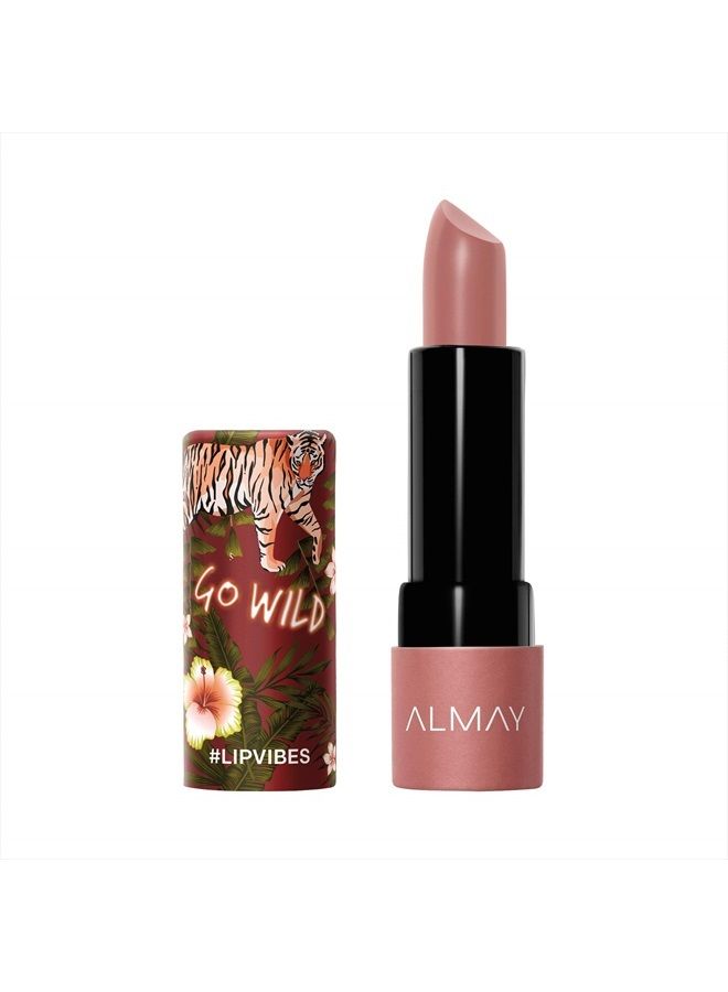 Almay أحمر شفاه ليب فايب مع زيت فيتامين E وزبدة الشيا من ألماي، لمسة كريمية غير لامعة، مضاد للحساسية، اذهب للبرية، 0.14 أونصة - Image 3