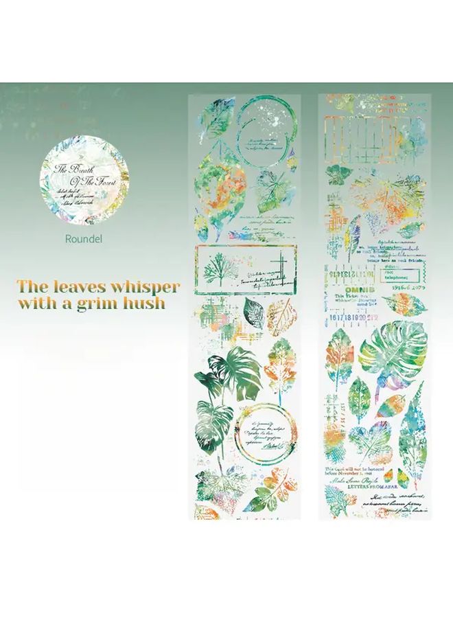 Leaf Language Forest Botanical Floral Scrapbook Stickers Glitter Matte Irregular Shapes Trees Flowers Leaves DIY Journaling Planners Nature Crafts - Image 1