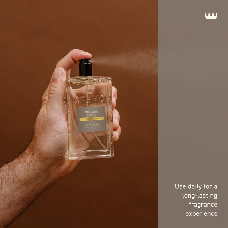 Cremo Cologne For Men - Vintage Suede Mens Cologne Spray, A Combination of White Moss, Rich Amber, and Smooth Suede, Multi-Layered Signature Men's Fragrances, 3.4 Fl Oz - Image 2
