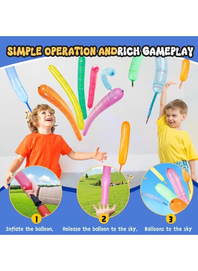 Halamodo 40Pcs Rocket Balloons Rotating Balloon Set With Hand Pump , Flying and Spinning Latex Toy Balloons, Non-Toxic Thick Latex , Kids Toys, For Kids Party , Wedding , Celebrations, Gatherings, Promotional Events, Corporate Advertising, Etc,  Multicolour - Image 3