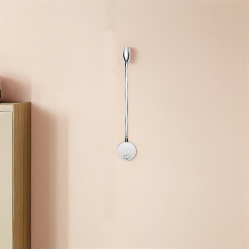 2pcs Bedside Reading Light Flexible Gooseneck Wall Lamp Night Lights For Bedroom (Brushed , White , 3w) - Image 4