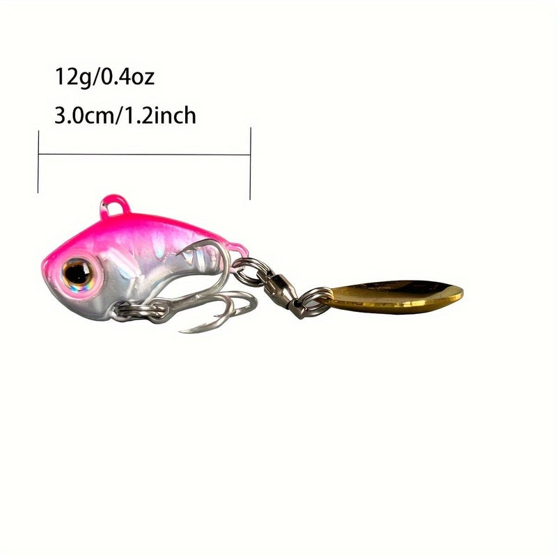 Fishing Lures 12g Wobble Rotating Metal Vib Vibration Bait Artificial Hard Spinner Spoon for Winter Fishing - Image 4