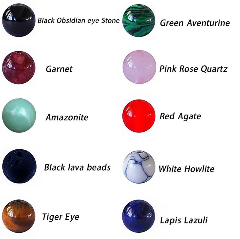 Fishdown 418 pcs 8mm Crystal Beads for Jewelry Making, Natural Stone Healing Beads for Bracelets, Gemstone Beading & Jewelry Necklace Making DIY Kit - Image 2