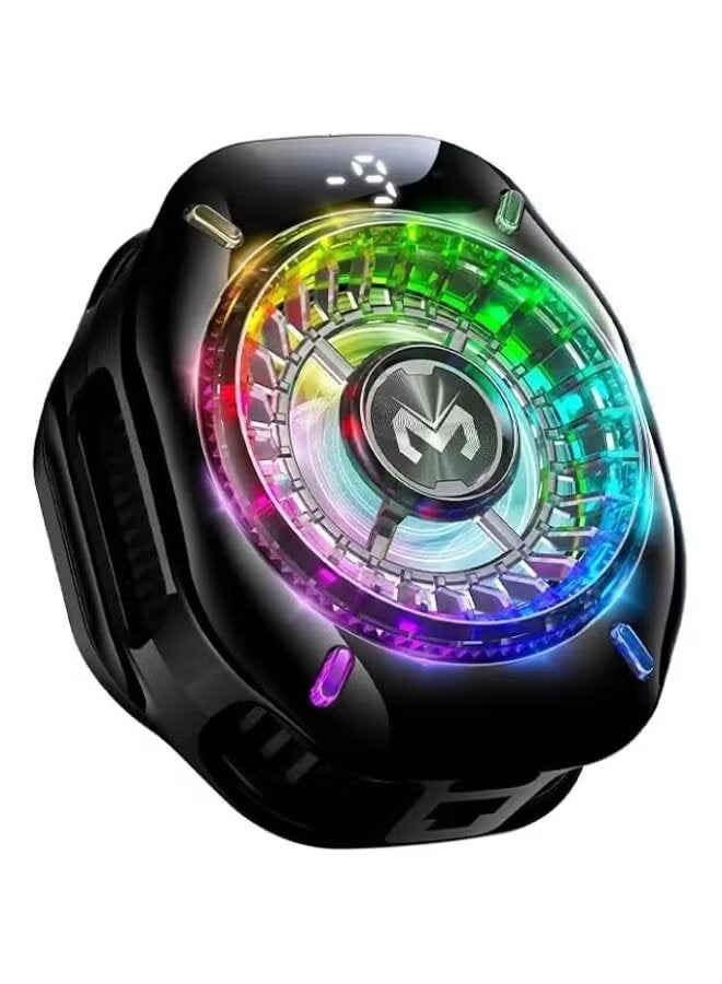 Memo CX10 Mobile Phone Cooling Fan with AI Temperature Control & RGB LED Lights – Portable Clip-On Cooler for Smartphones, Gaming Phones & Tablets – Overheat Protection & Adjustable Speed – Black - Image 1