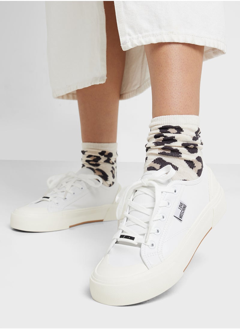 Love Moschino Lace Up Low Top Sneakers  - Image 5