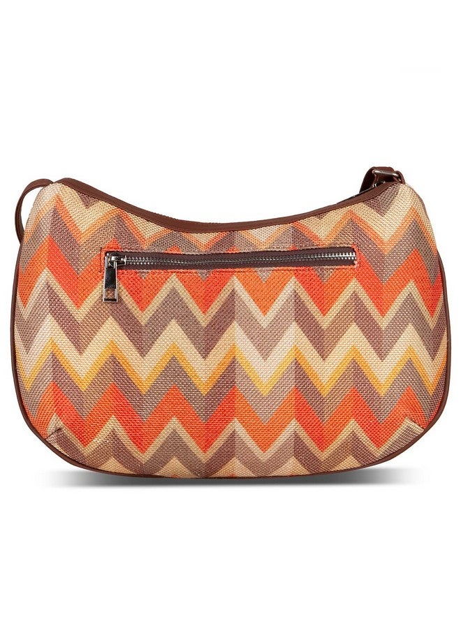 ZOUK 100% PeTA Approved Vegan Leather Tidal Wave Print Shoulder Bag for Women - Image 5