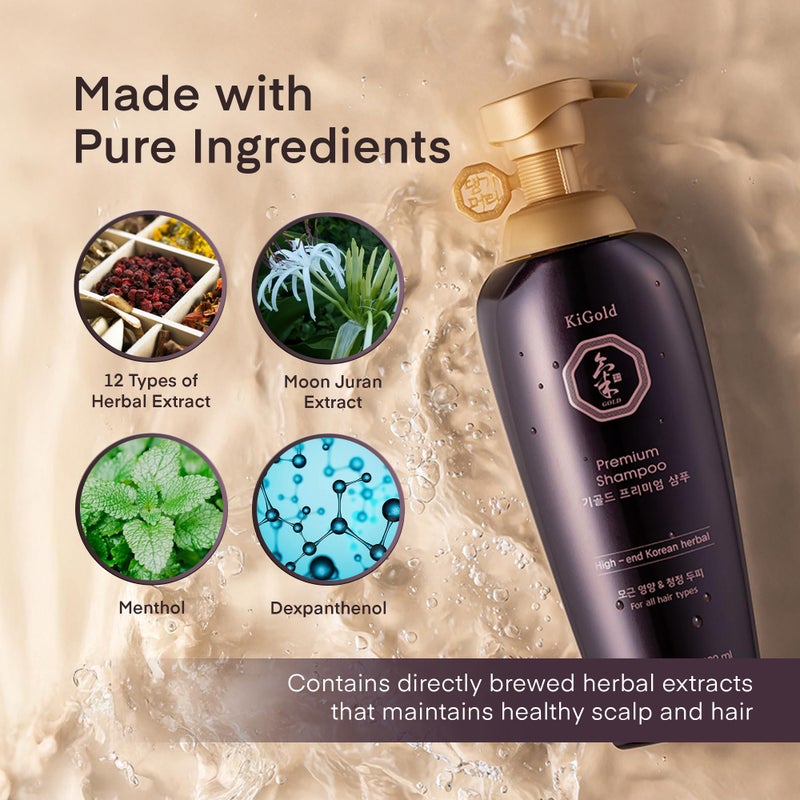 Daeng Gi Meo Ri - Ki Gold Premium Shampoo, Promoting Hair Growth, Effectively Moisture to Dry and Rough Hair, No Artificial Color, 16.9 Fl Oz - Image 4