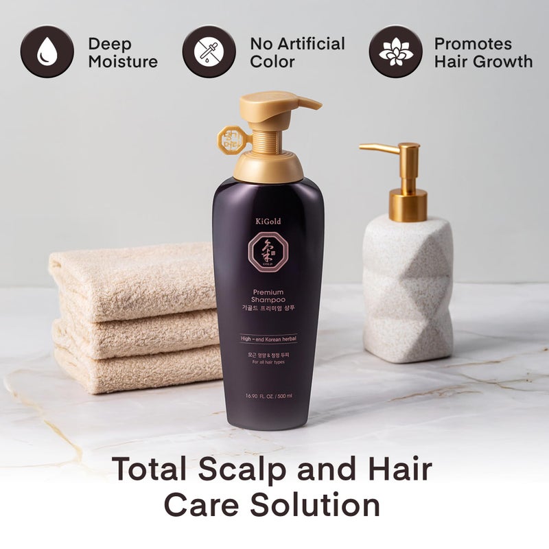 Daeng Gi Meo Ri - Ki Gold Premium Shampoo, Promoting Hair Growth, Effectively Moisture to Dry and Rough Hair, No Artificial Color, 16.9 Fl Oz - Image 5
