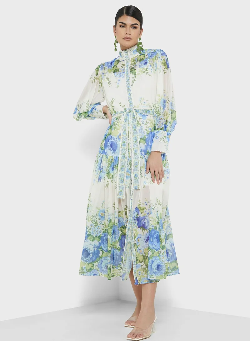 ELLA Floral Print Midi Dress