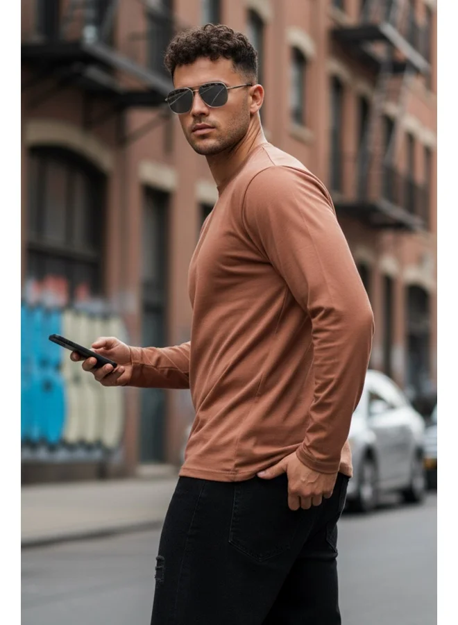 فيردو Veirdo® Pure Cotton Regular Fit Solid Cork Full Sleeve T-Shirt for Men & Boys (V_FS_REG_CRK_M)