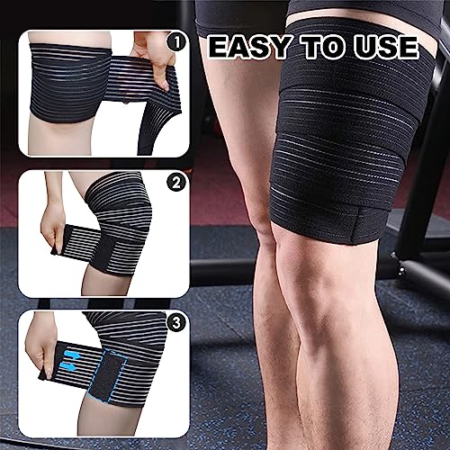 TIMA Elastic Knee Compression Bandage Wraps – Knee Support Straps for Legs, Thighs, Hamstrings Ankle & Elbow Joints Reduce Swelling, Lymphatic Relief & Knee Replacement Surgery Elastic Bandage - Image 4