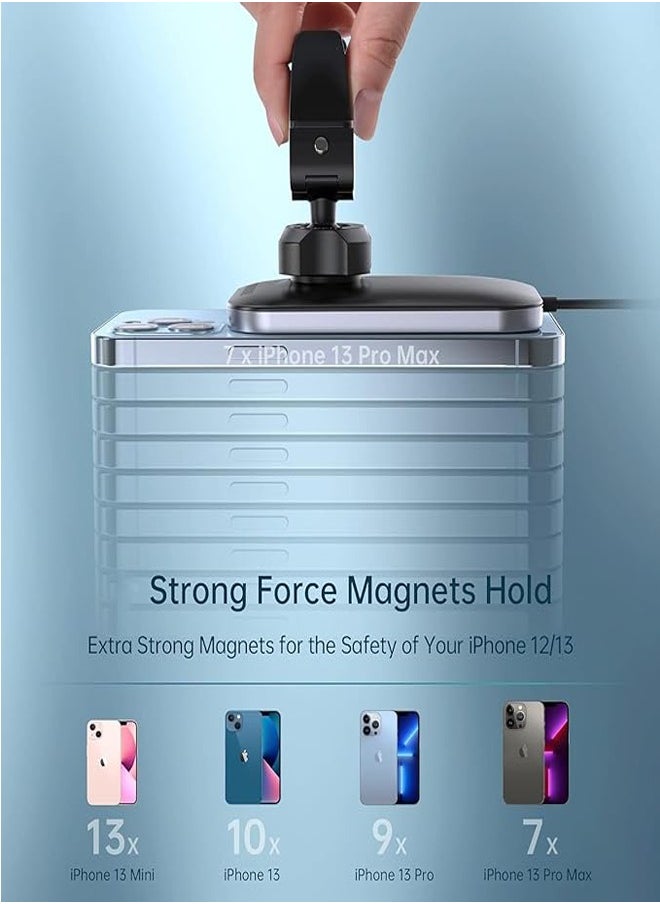 General - MagSafe Car Charger with Adapter, Magnetic Wireless Charger for Car Vents [2024 Upgrade Magnet] 360° Rotation iPhone Car Charger is compatible with iPhone 15/14/13/12 series and MagSafe cases - Image 1