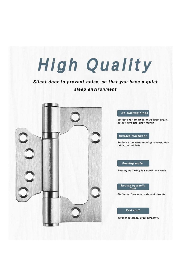 SYOSI 4 Pack Non-Mortise Door Hinges, 4 x 3 inch Stainless Steel Interior Door Hinges with Screws, Smooth, and Easy to Install, for Bedroom,  Furniture Hardware (Silver) - Image 3