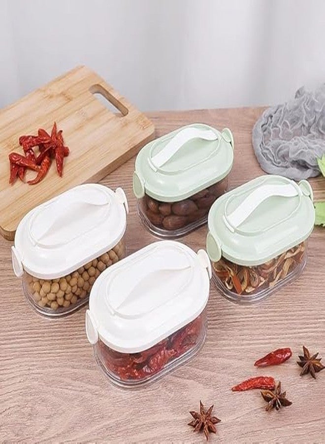 SORATH Plastic 4Layer Transparent Air Tight Sealed Spice Storage Box|Sealable And Leak Proof Food Sealed Box, For Spice,Candy,Sugar And Garlic|Multilayer Seasoning Storage leak Proof Box| Storage Box - Image 4