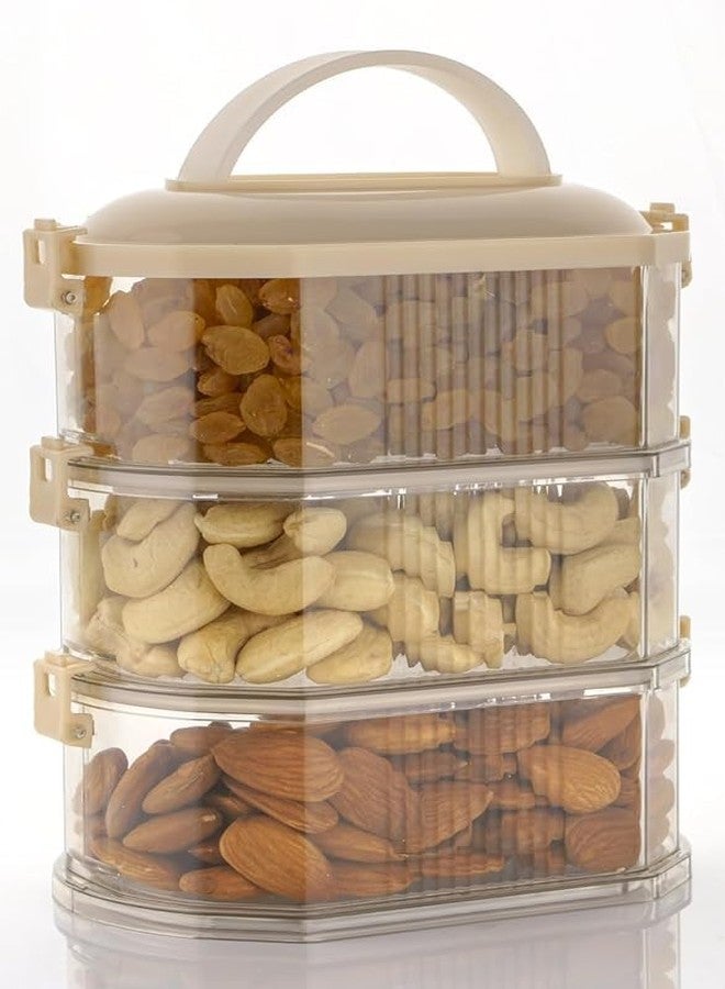 SORATH Plastic 4Layer Transparent Air Tight Sealed Spice Storage Box|Sealable And Leak Proof Food Sealed Box, For Spice,Candy,Sugar And Garlic|Multilayer Seasoning Storage leak Proof Box| Storage Box - Image 3