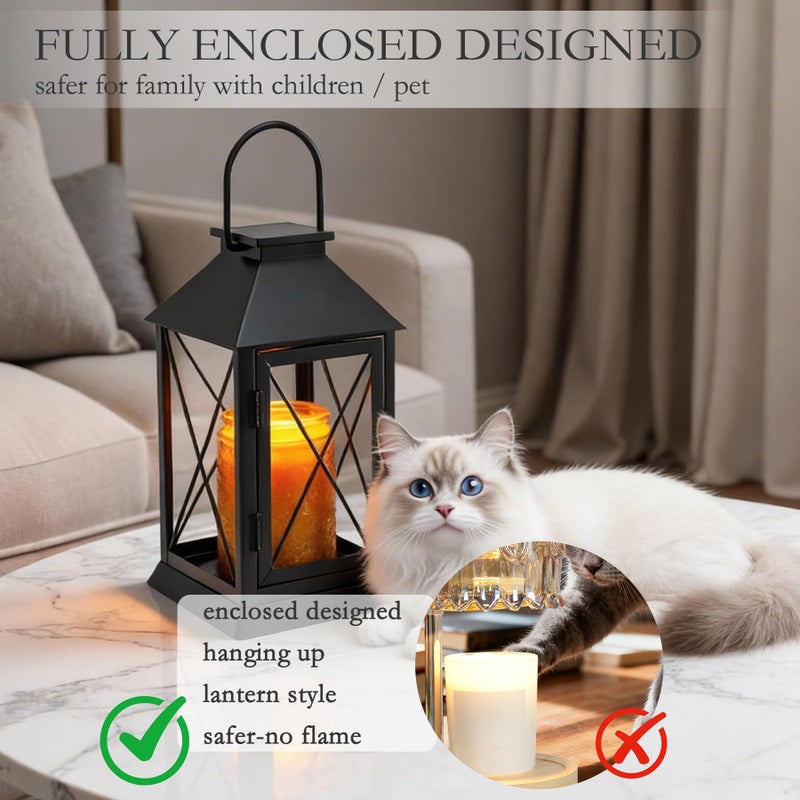 Aaffkaa Candle Warmer Lamp with Timer,Compatible with 3 Wick Candles/Large Candel Jars,Vintage Lamp Candle Warmer Lantern,Dimmable Candle Lamp Warmer Farmhouse,Fully Enclosed Designed and Hanging Up-Black - Image 3