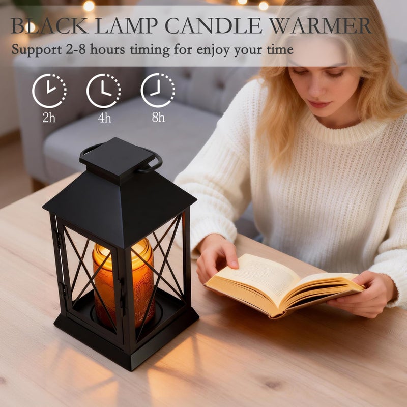 Aaffkaa Candle Warmer Lamp with Timer,Compatible with 3 Wick Candles/Large Candel Jars,Vintage Lamp Candle Warmer Lantern,Dimmable Candle Lamp Warmer Farmhouse,Fully Enclosed Designed and Hanging Up-Black - Image 5