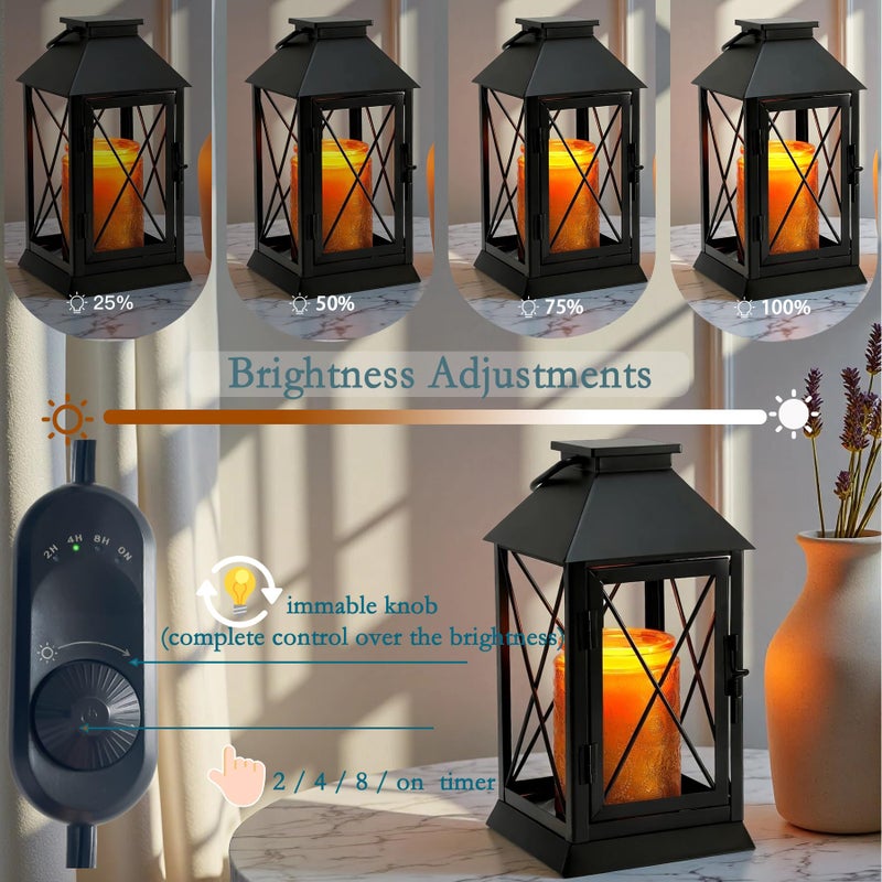 Aaffkaa Candle Warmer Lamp with Timer,Compatible with 3 Wick Candles/Large Candel Jars,Vintage Lamp Candle Warmer Lantern,Dimmable Candle Lamp Warmer Farmhouse,Fully Enclosed Designed and Hanging Up-Black - Image 2