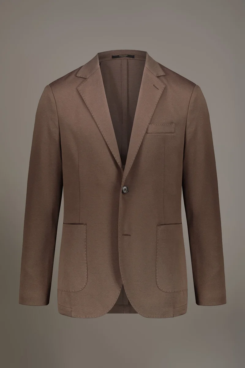 Doppelganger Single breasted jacket jersey cotton - Taupe