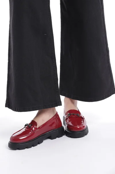 ZORIWORLD Moment Maroon Loafers for Women - Embellished Loafers