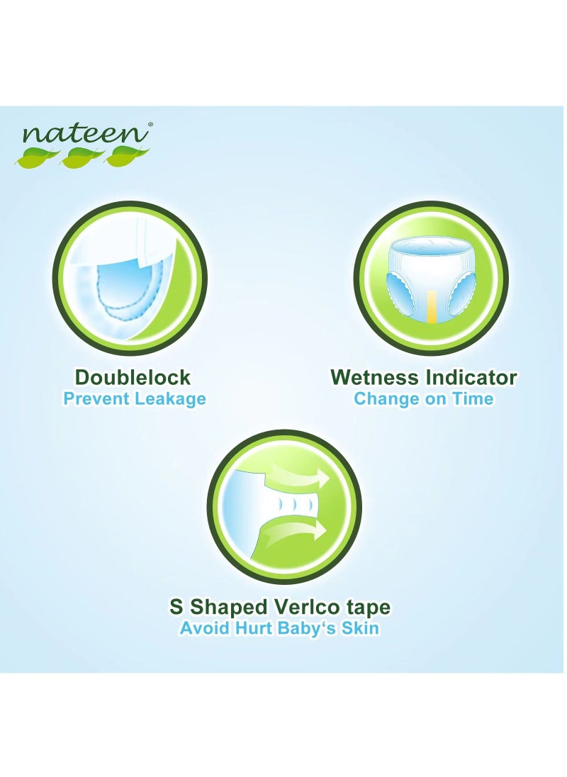 nateen - Premium Care Baby Diapers,Size 4 (7-18kg),64 Count Diapers,Large,Super Absorbent,Breathable Baby Diapers. - Image 1