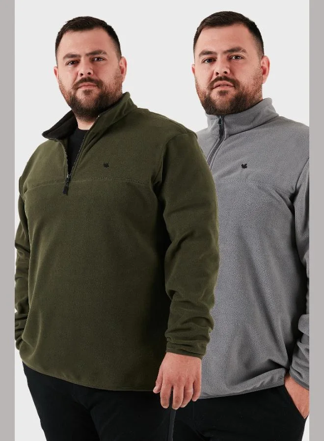 Buratti Regular Fit Anti-Pilling Plus Size Brushed Cold-Resistant 2-Pack Men's Fleece POLAR 5906001BS2