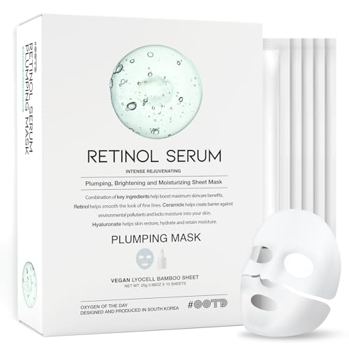#OOTD Rejuvenating Retinol Sheet Mask Korean Vegan Wrinkle Lifting, Plumping and Moisturizing Sheet Mask, Retinol, Ceramide, Hyaluronate 10EA - Image 1