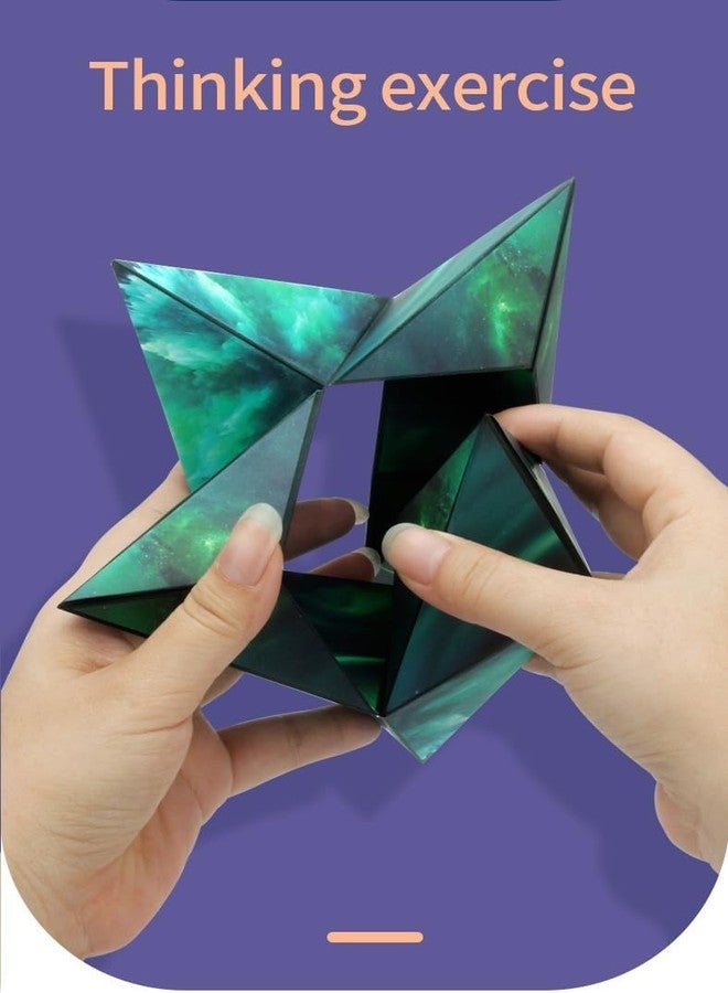 vintak Shape Shifting Box 3D Cube Transforming Puzzle Cube Speed Cube for Training the Brain for Kids and Adults Green Plastic - Image 3