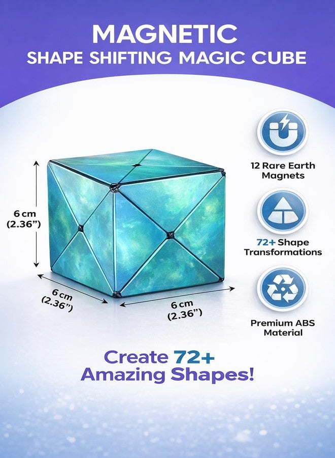vintak Shape Shifting Box 3D Cube Transforming Puzzle Cube Speed Cube for Training the Brain for Kids and Adults Green Plastic - Image 2