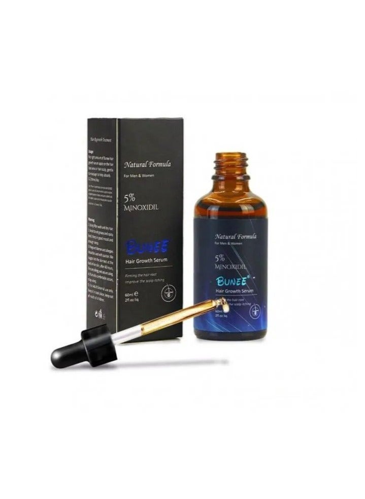 Bunee Hair Growth Serum 5% Minoxidil Natural Formula For Men and Women 60ml