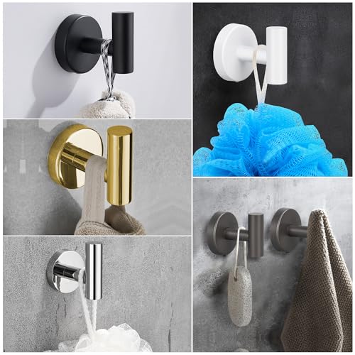 Mdvora 2 Pack Brushed Nickel Towel Hooks, SUS304 Stainless Steel Bathroom Hooks for Bedroom Kitchen Hotel Office - Image 3