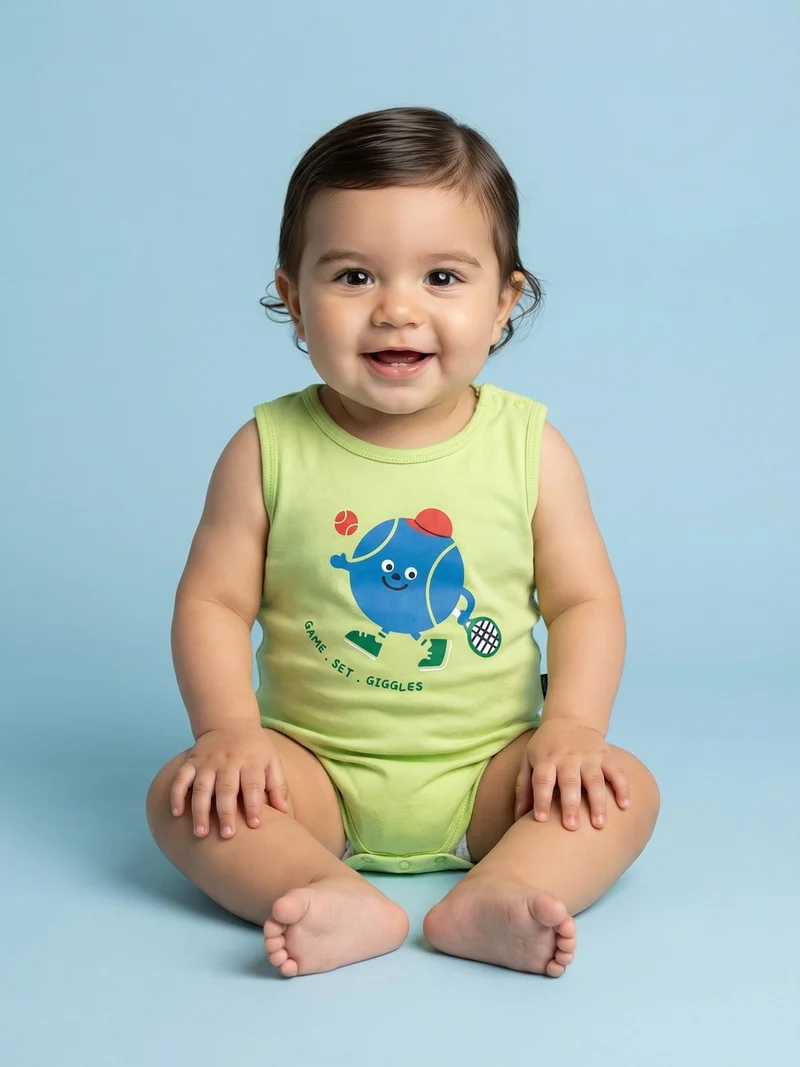Nautinati Nautinati Baby Boys' 100% Interlock Cotton Pack of 2 Gaming Placement Print Bodysuits