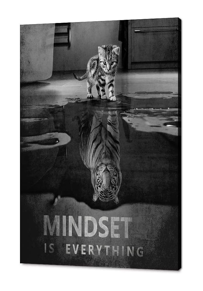 ARS Abstract Posters Wall Tiger Mindset is Everything Motivational Canvas Print - 16"x20" - Image 2