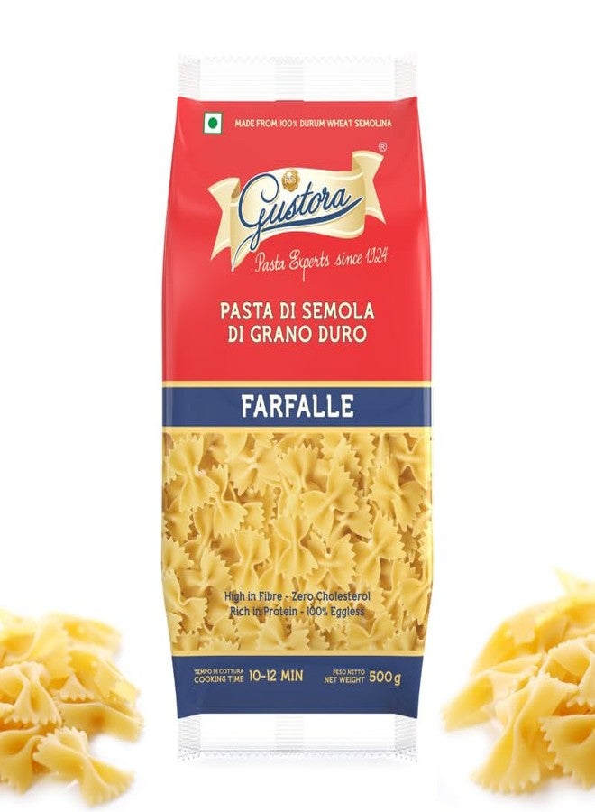 Gustora Healthy Farfalle & Fettuccine Pasta Combo Made Of Durum Wheat Semolina I Rich In Protein & Fibre I Zero Cholesterol I Vegetarian I No Trans - Fat I Cooking Time 10 Min - (500 Gm X 2) - Image 2