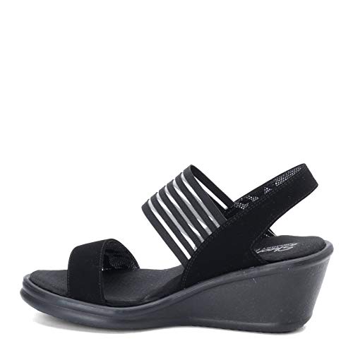 Skechers Cali Women's Rumblers-Sci-Fi Wedge Sandal, Black, 8 W US - Image 4