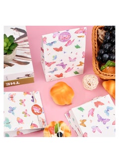 KASTWAVE 12Pcs Sweet Bags Paper Party Bags Butterfly Gift Bags with 18 Stickers Favour Candy Bags Flat Bottom Packing Bags Grocery Treat Bags for Women Kid Party Wedding Birthday Daily Use (12x8x20cm)  - Image 4