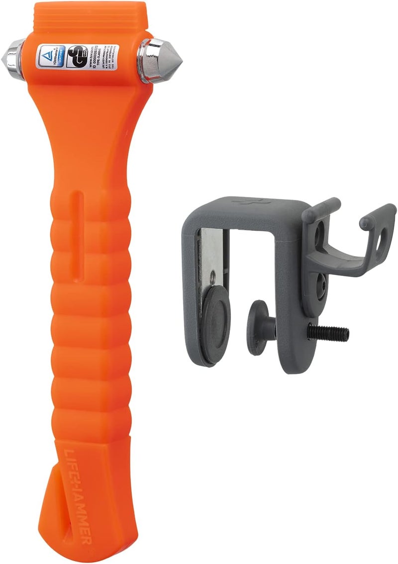 LifeHammer Safety Hammer - Emergency Escape Tool with Seatbelt Cutter, Orange - Image 1