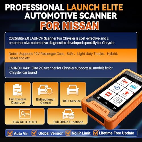 Launch 2025 Elite Launch X431 Full System Bi-Directional Scanner for Nissan/for Infiniti/fit for GTR, OBD2 Scanner Code Reader with All Fr ee Reset Service - Image 5