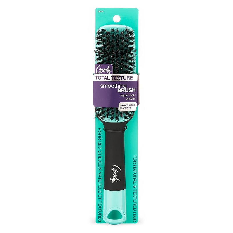 Goody x Total Texture Smoothing Brush  Vegan Boar Bristles Help Condition and Smooths Hair Cuticles for Enhanced Shine Shine  For Natural and Textured Hair  NonSlip Grip
