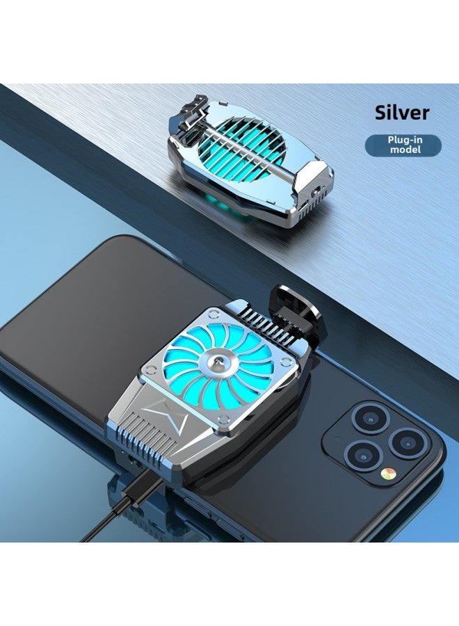 Manufacturers Run Volume Explosions Hot H15 Mobile Phone Radiator Multi-gear Adjustment Mute Refrigeration Rechargeable Radiator-Color:silver Plug-in Style  - Image 1