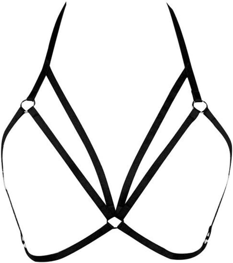 LIVE4COOL Women Harness Elastic Cupless Cage Bra Sexy Lingerie for Women Adjustable Hollow Out Crop Top Exotic Strap Bra - Image 1